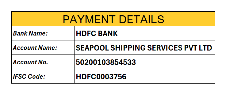 payment details